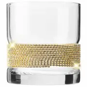 Aisle26 Set of 2 Old Fashioned Whiskey Glasses with Gold Design