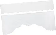 LIFKOME Tiered and Valance Sheer Curtains for Kitchen White Floral Design Light Filtering