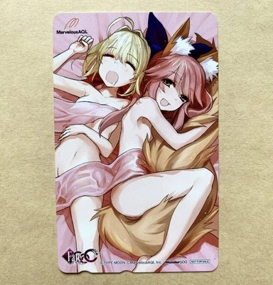 [Unused] Telephone Card 50 degrees Fate/EXTRA CCC Saber/Caster