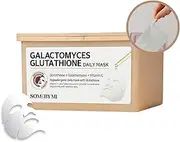 SOME BY MI Galactomyces Glutathione Daily Mask - 30 Sheets, 11.8Oz - Vitamin C Vegan Face Sheet Mask for Skin Brightening Routine - Skin Moisturizing and Glowing Care for Glass Skin - Korean Skin Care