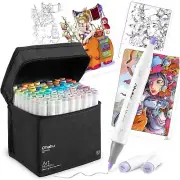 Ohuhu Markers 80 Colors, +1 Pastel colors Brush/Bold Blender Pen Honolulu Series
