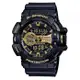 【CASIO 卡西歐】 G-SHOCK 街頭搖滾金屬風多層次運動錶GA-400GB-1A9_黑x金_51.9mm