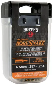 Hoppes Gun Cleaner Boresnake Fit In Backpack Patented Case Design Pull T-handle - .257 .264 Cal Rifle #hp24013d