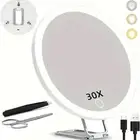 30X Magnifying Mirror With LED Lights Make Up Shaving Illuminated Cosmetic AUS