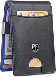 [Travando] Money Clip WalletRIO - Mens Wallets Slim Front Pocket RFID Blocking Card Holder Minimalist Mini Bifold Gift Box