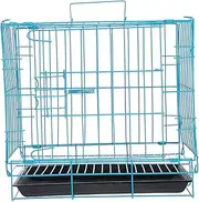 SEWOART Folding Pet Cage for Small Medium Dogs Cats and Rabbits Portable Blue Folding Cage Indoor Outdoor Pet House for Poodles and More