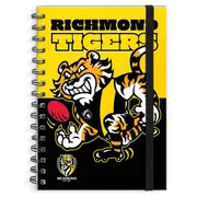 Richmond Tigers AFL A4 Spiral Hard Cover Mascot Notebook
