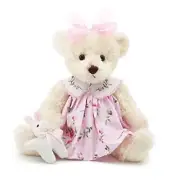 Oitscute Small Baby Teddy Bear with Cloth Cute Stuffed Pink Dress With Rabbit
