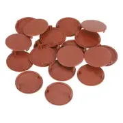 28Pcs 40mm(1-9/16") ID - Plastic Concealed Round Flush Hinge Hole Cover (Brown)
