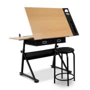 Artiss Drafting Table Tilt Drawing Desk w/ Stool Set Drawer Art Craft Studio New