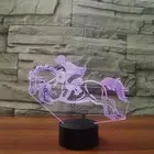 3D Illusion Night Light English Horse Riding USB 7 Color Touch Changing Decor c