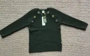 NWT Nui Organic Merino Wool Augustin Boys Girls Sweater Pullover Olive 18M 24M