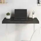 NNEVL Table Top Dark Grey 80x50x6 cm Treated Solid Wood Oak
