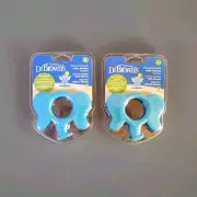 Dr Brown's Flexees Friends Set of 2 Baby Silicone Teether Toy Blue Elephant NEW
