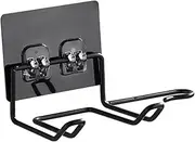DEARMAMY 2Pcs Hair Dryer Rack Traceless Storage Bracket Wall Mounted Durable Non Rusting Design for Bathroom Kitchen Easy Installation Adhesive Sticky Holder Black White