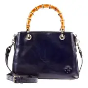 Patricia Nash Empoli Leather Satchel Crossbody with Bamboo Handles-Choose Color-
