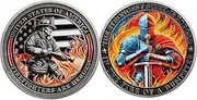 RYUKENLM Inspirational Firefighter and Knight Challenge Coin- Symbol of Courage, Strength, and Teamwork – Thank You Gift Coins for Firefighters and Heroes