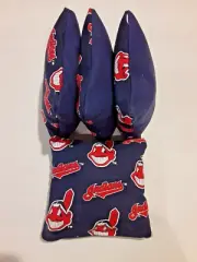 4 Cornhole Bag Set Corn Hole Cleveland Indians Chief Wahoo Blue