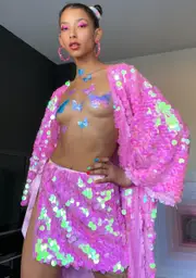 [Sugar Thrillz] Part Of Ur World Sequin Kimono