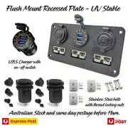 Triple 50amp Plug Cigarette Socket Flush Mount Plate fits Anderson plugs