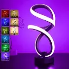 Modern Table Lamps,Dimmable Spiral Lamp RGB Touch LED Bedside Lamp for Bedroom