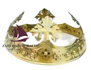 Medieval Brass Crown Knight Crusader Costume Armor LARP Retro Crown Christmas