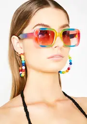 Technicolor Thot Bead Earrings