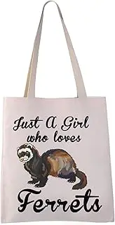VAMSII just a Girl who Loves Ferrets Cosmetic Bag Ferret Gifts for Ferret Lovers Zipper Pouch Ferret Owner Gift, Ferret Tote Bag