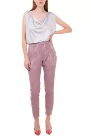 RRP €340 JUST CAVALLI Lace Trousers Size IT 42 / M Partly Lined Zipped Cuffs