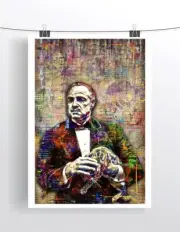 The Godfather Vito Corleone 24x36in Poster, Marlon Brando Godfather Free Ship US