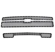 14-15 SILVERADO 1500 HIGH COUNTRY UPPER+BUMPER WIRE MESH GRILLE INSERT BLACK 3PC (for: Chevrolet)