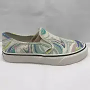 VANS Slip-On Sf, Mens Sz 7.5, Womens 9, Resin Swirl White Green Blue VN0A3MVDXGI
