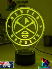 DENVER NUGGETS BASKETBALL Personalised 3D LED Night Light 7 Colour Change Lamp