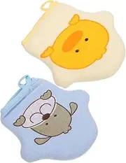 Gatuida 2Pcs Cartoon Bath Mitts Soft Shampoo Scrubber Towels for Bath Adorable Duck and Dog Design for Gentle Cleaning of Arms Legs and Back
