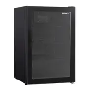 Husky 130 Litre Glass Door Undercounter Bar Fridge - Black