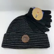 nolan NYC originals Girl’s 4-16 Black Knit Patterned Geometric White W Gloves