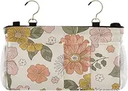 Amooorous Bedside Storage Bag Organizer Rocking Chair Storage Bag for Bed Rails Retro Boho Flower