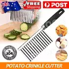 Blade Kitchen Potato Wavy Slicer Knife Cut Crinkle Cutter Chopper Chip Vegetable