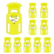 10pcs Spring Cord Locks Plastic Toggle Stopper Cord Stops Fastener, Yellow