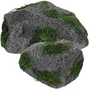 Kisangel 2pcs Realistic Fake Rocks for Indoor Plants Outdoor Landscaping Lightweight Foam Stone for Aquarium Micro Landscaping Terrarium Decor