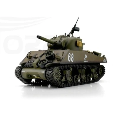Henglong 2.4G 1/16 RTR RC TankTK7.0 M4A3 Sherman Tank 3898 Sound Light Battery