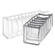 Wardrobe Clothes Organizer, 2pcs Jeans Compartment Storage Box, White/Grey