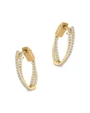 Bloomingdale's Fine Collection Diamond Crossover Hoop Earrings in 14K Yellow Gold, 1.00 tcw