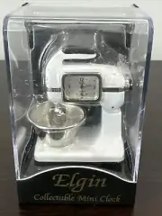 Vintage Elgin Mixer & Bowl Collectible Mini Clock - New In Box