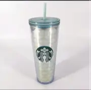 NEW Starbucks Spring 2020 Waves Scales Iridescent Tumbler 24oz Venti Cold Cup