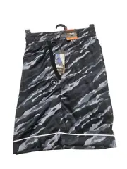 AND1 Mens 2XL Basketball Shorts 8" Inseam Black & Gray Camouflage