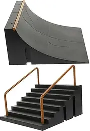 Abaodam 2Pcs Finger Skateboard Ramp Obstacles for Skill Training Coordination Development for Finger Skateboard Games