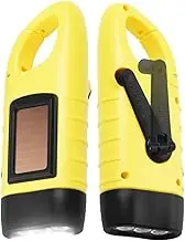 Simpeak [2-Pack] Hand Cranking Solar Powered Flashlight Green, Rechargeable Emergency LED Flashlight Carabiner Dynamo Quick Snap Clip Backpack Flashlight Torch for Outdoor Camping Climbing Hiking,Green, Black