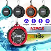 1/2x Waterproof Music Speaker Shower Wireless Portable Handsfree Bluetooth Car