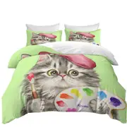 Funny Cats the Girly Kitten Artist Quilt Cover